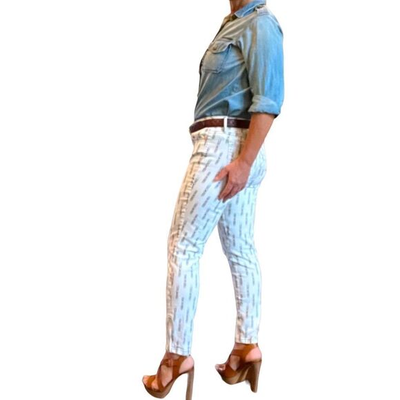 RACHEL RACHEL ROY Women’s Aztec Print Zip Cuff Skinny Jeans White Size 29 - Picture 3 of 12